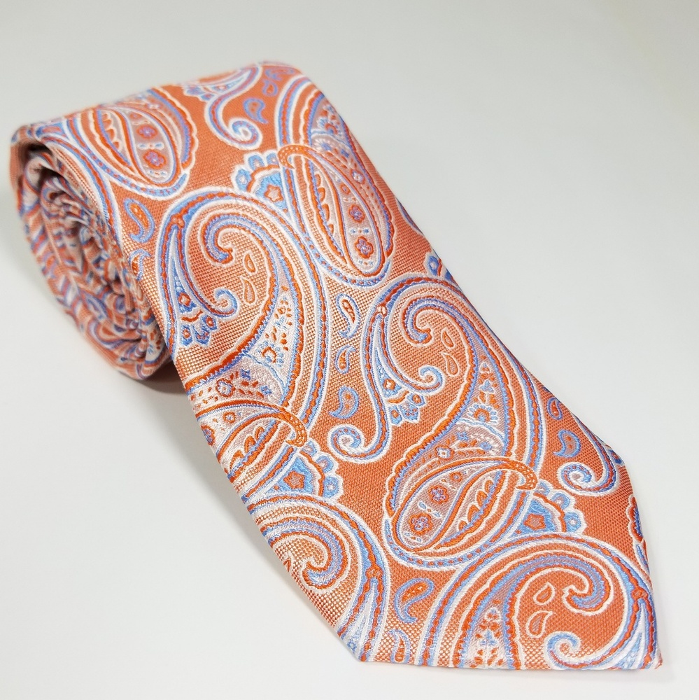 Izod Orange Paisley Tie - 100% Silk